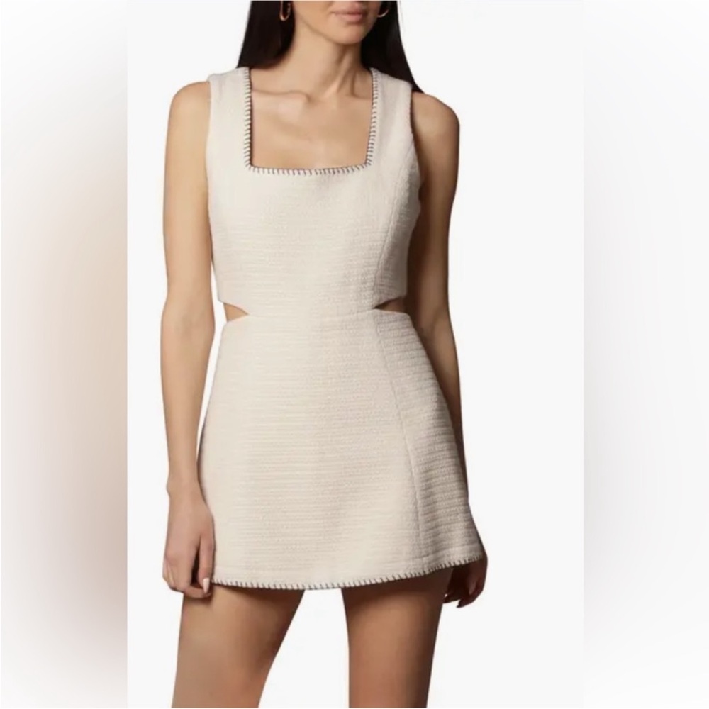 Zara white dress with Black Stitch Detailing